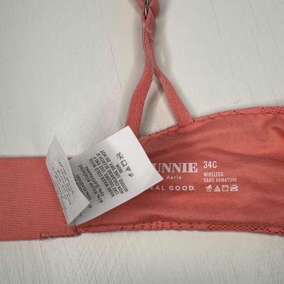 Aerie Sunnie Wireless Push Up Bra in Warm Coral - Picture 7 of 7
